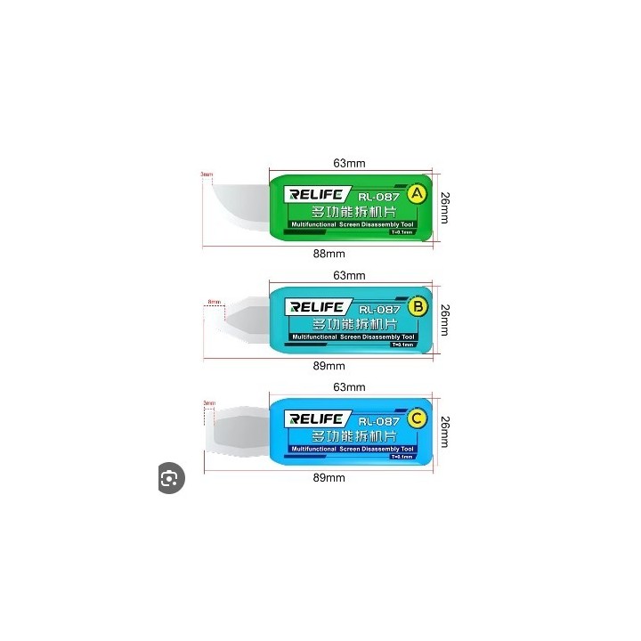 RELIFE RL-087 Juego de Palanca de desmontaje 3 en 1 para pantalla