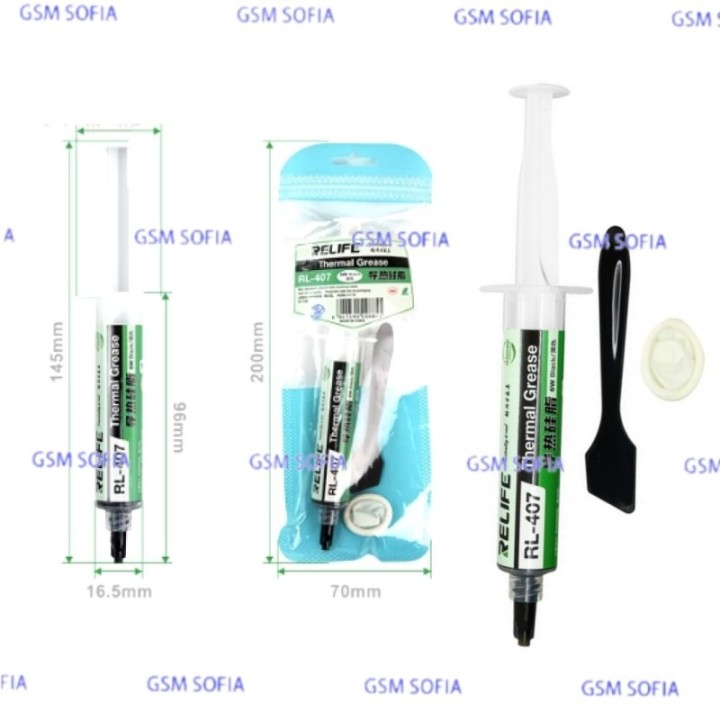 Relife RL-407 Flux de refrigeración de grasa térmica para CPU (20 g) - Negro