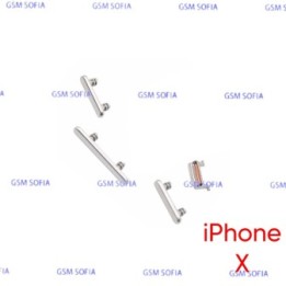 Juego de botones para IPhone x - Plata