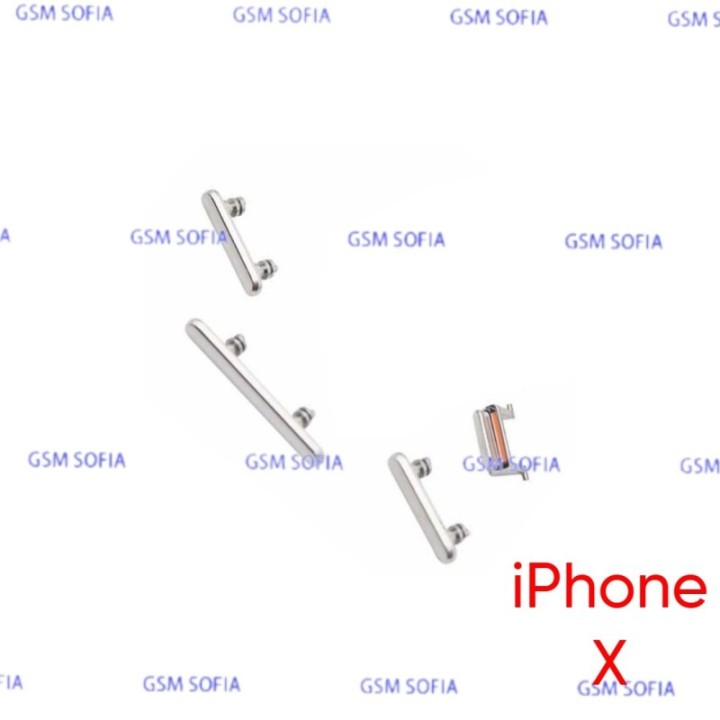 Juego de botones para IPhone x - Plata