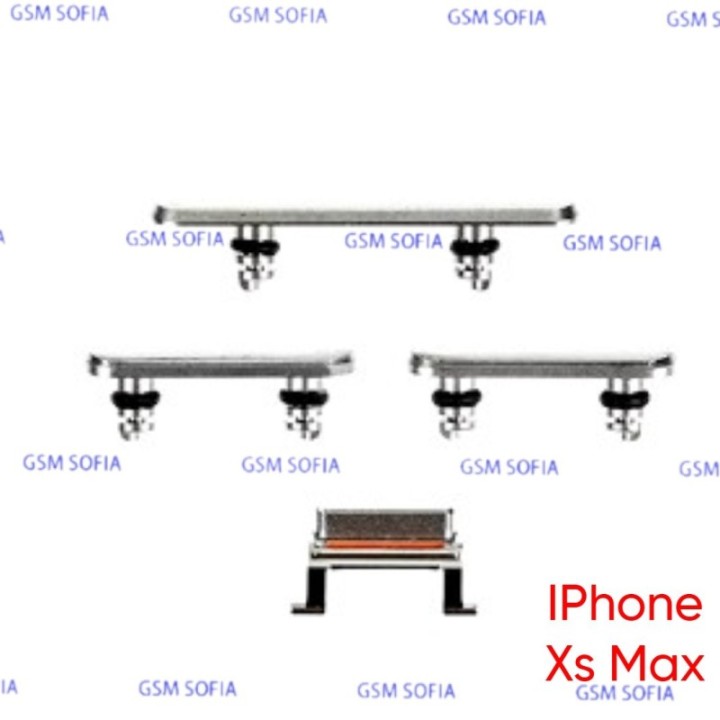 Juego de botones para IPhone Xs Max - Plata