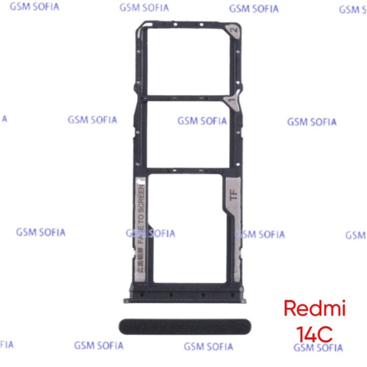 Bandeja sim + SD Para Redmi 14C - Negro