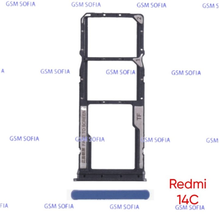 Bandeja sim + SD Para Redmi 14C - Azul Marino