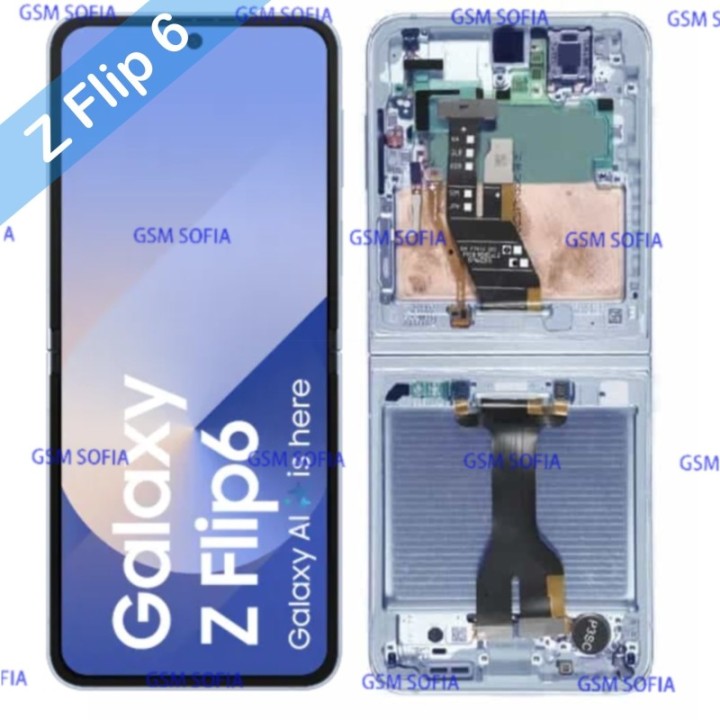 Pantalla completa original con marco para Samsung Galaxy Z Flip 6 5G / F741 - Azul