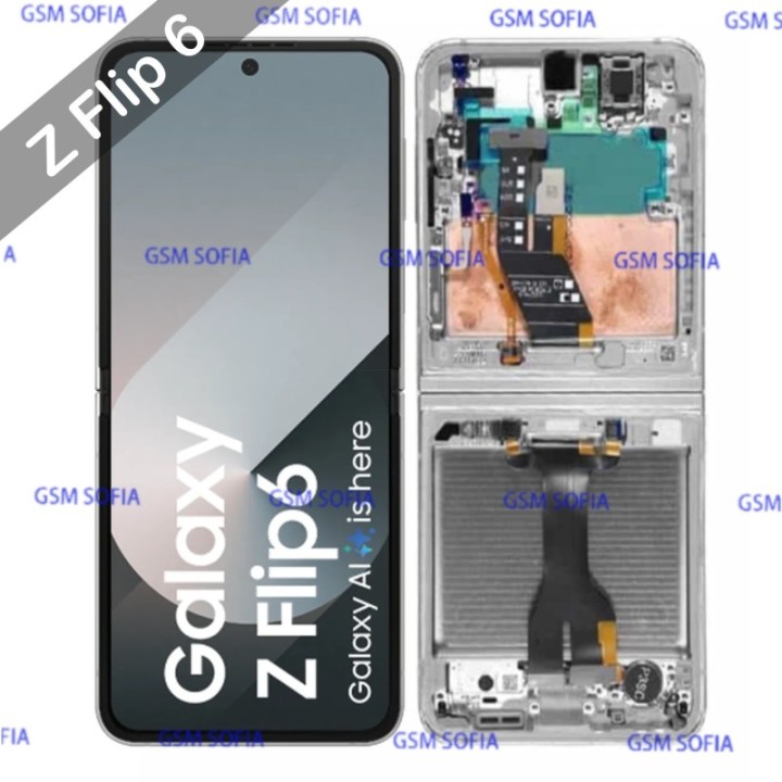 Pantalla completa original con marco para Samsung Galaxy Z Flip 6 5G / F741 - Gris plata