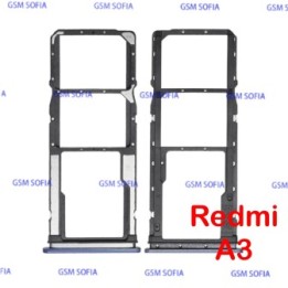 Bandeja sim + Micro SD Para Redmi A3 - Azul