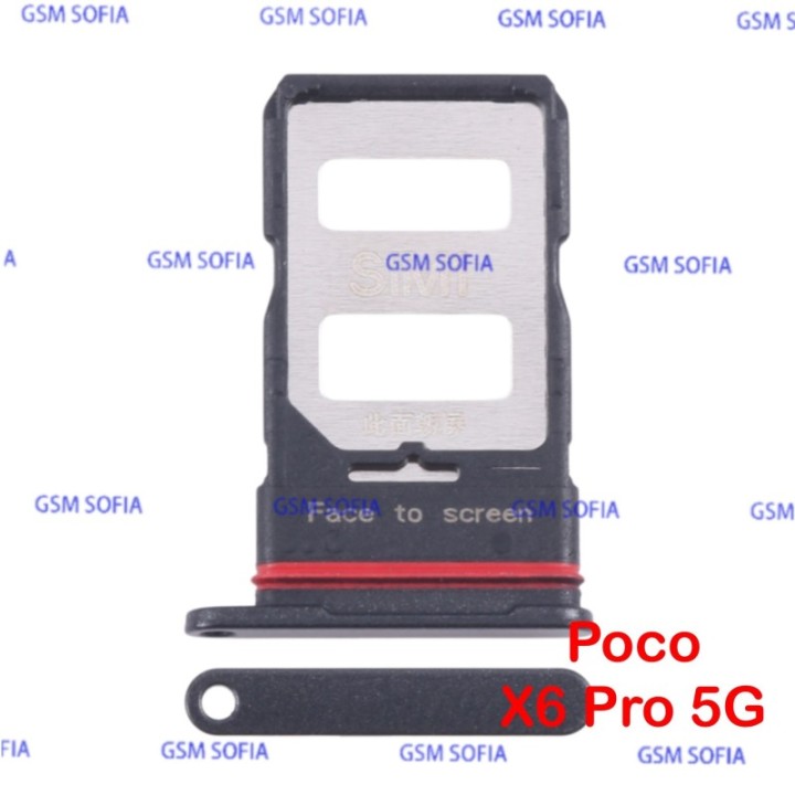 Bandeja sim Para Pocophone X6 Pro 5G / Poco X6 Pro 5G - Negro