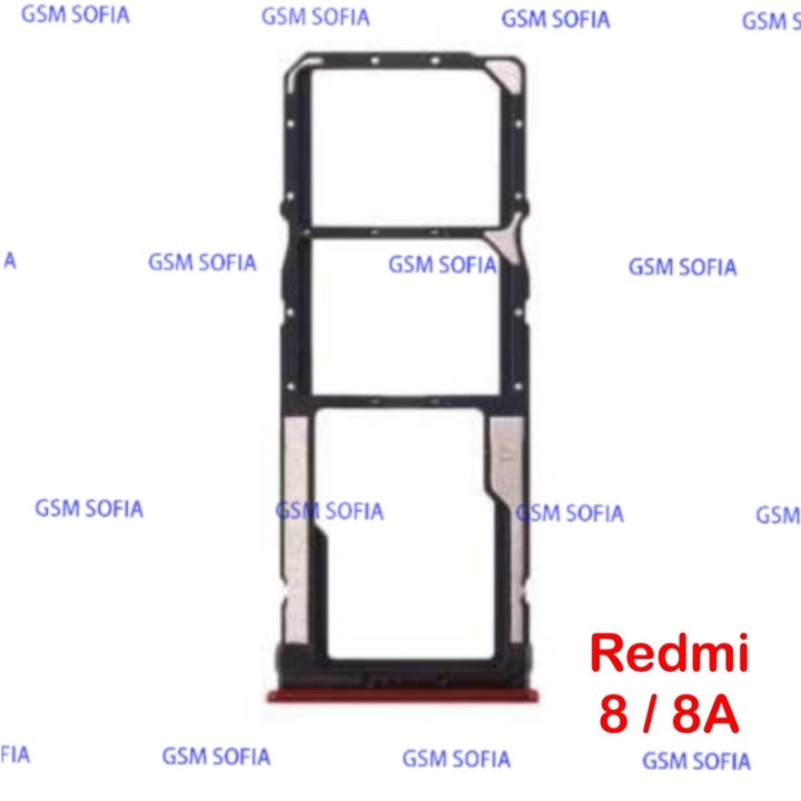 Bandeja Dual SIM Y SD Para Xiaomi Redmi 8 / Redmi 8A - Rojo