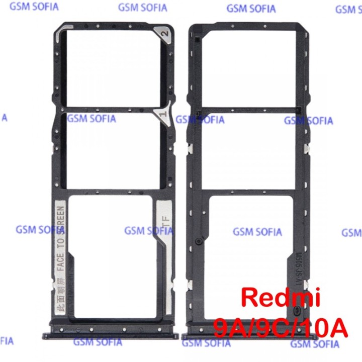 bandeja de sim para Xiaomi Redmi 9C / Redmi 9A / Redmi 9AT / Redmi 10A - Negro