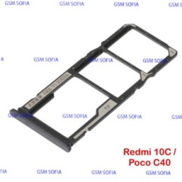 Bandeja sim para Redmi 10c / Poco C40 - Negro