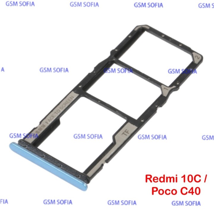Bandeja sim para Redmi 10c / Poco C40 - Azul