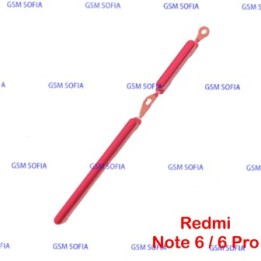 boton lateral volumen y power para  Xiaomi Redmi Note 6 / Redmi note 6 pro - Rojo