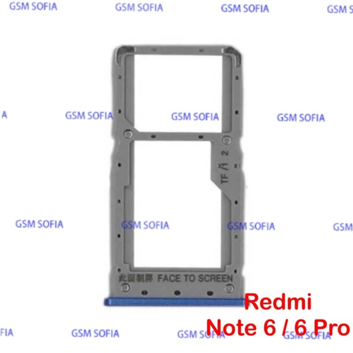 Bandeja SIM + SIM/SD Para Xiaomi Redmi Note 6 / Redmi Note 6 Pro - Azul