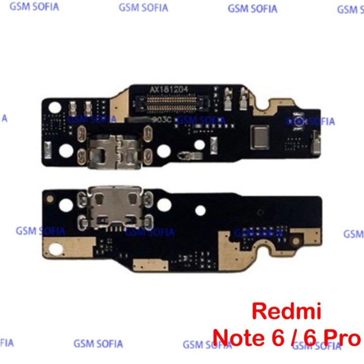 Placa De Conector De Carga Micro USB Con Micrófono Para Xiaomi Redmi Note 6 / Redmi Note 6 Pro