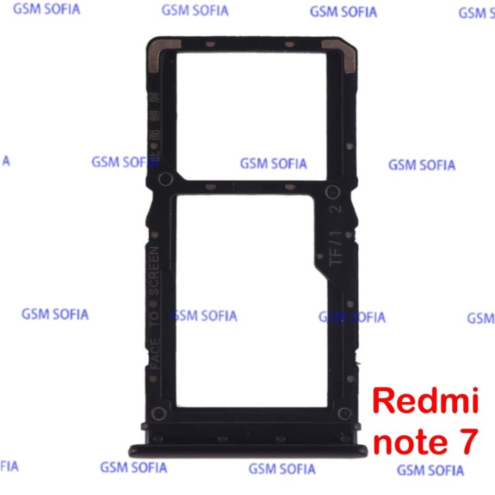 Bandeja SIM + SIM/SD Para XIAOMI Redmi Note 7 / Redmi Note 7 Pro - Negro