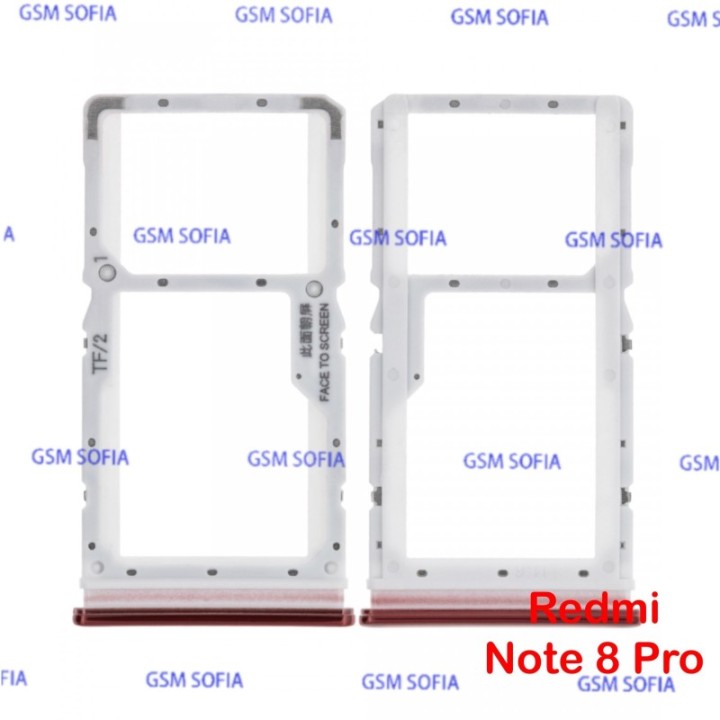Bandeja Sim+Micro SD Para Xiaomi Redmi Note 8 Pro - Rojo