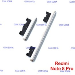 boton lateral volumen y power para Xiaomi Redmi Note 8 pro - Plata