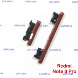 boton lateral volumen y power para Xiaomi Redmi Note 8 pro - Rojo