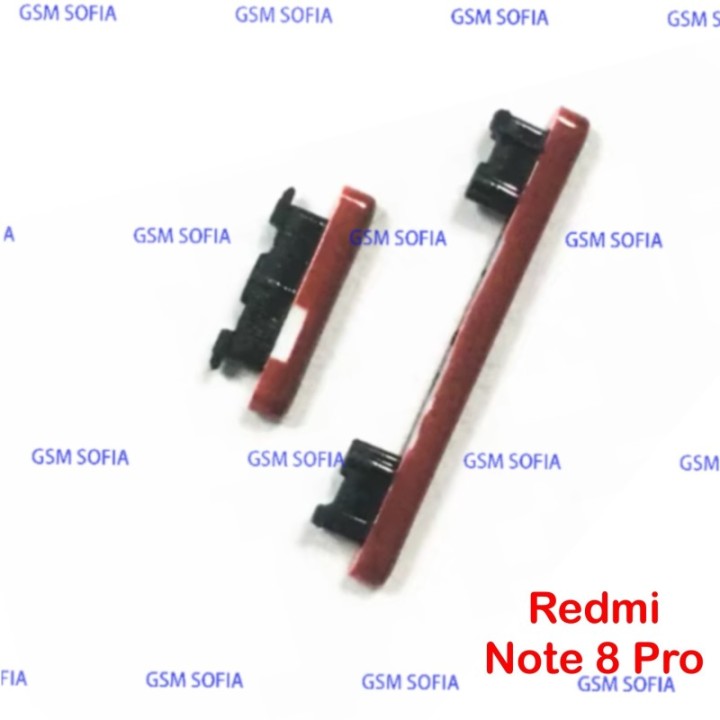 boton lateral volumen y power para Xiaomi Redmi Note 8 pro - Rojo