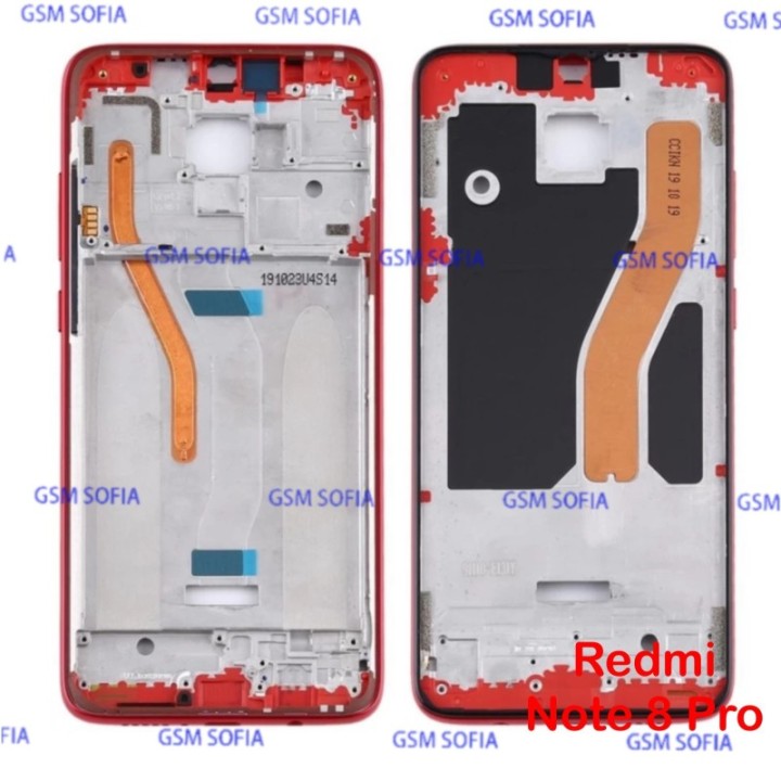 Chasis Frontal / Carcasa Delantera Para Xiaomi Redmi Note 8 Pro - Rojo