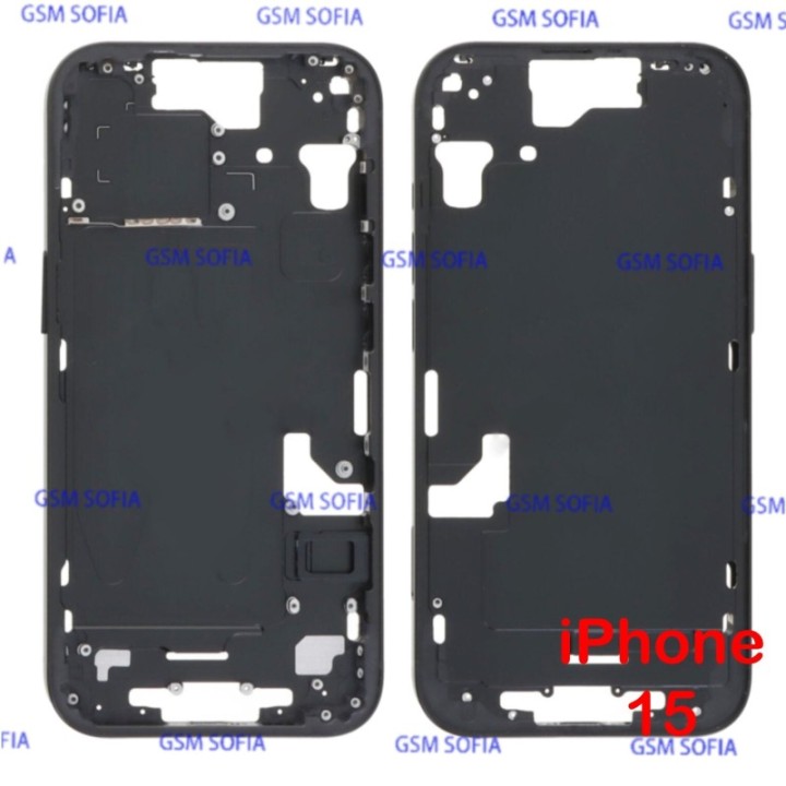 Chasis / Marco Lateral Para iPhone 15 - Negro