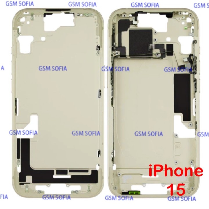 Chasis / Marco Lateral Para iPhone 15 - Amarillo