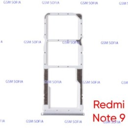 Bandeja SIM + SIM/SD Para Xiaomi Redmi Note 9 - Blanco