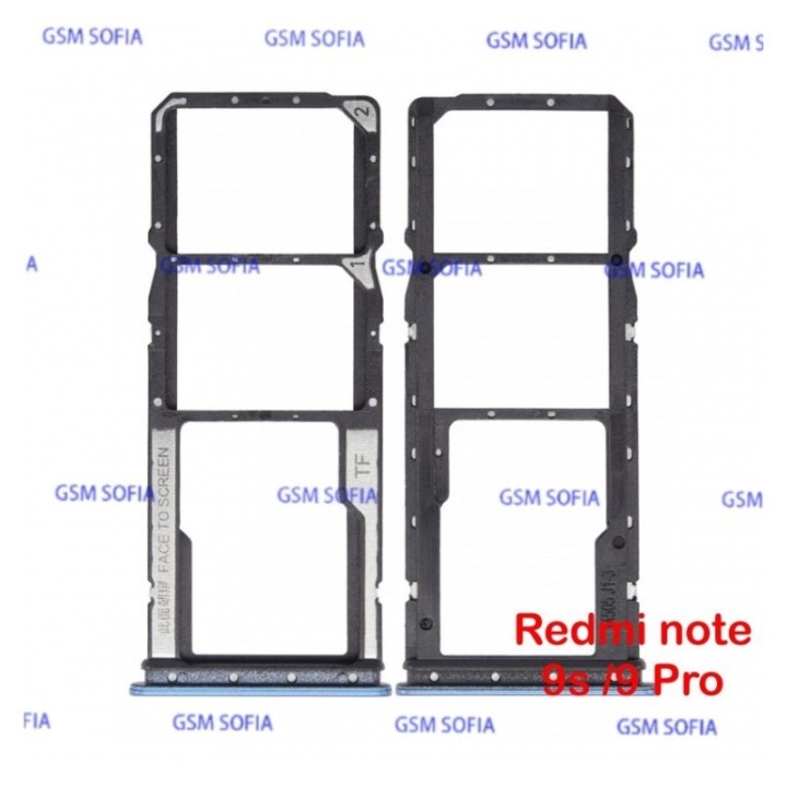 bandeja sim Para Xiaomi Redmi Note 9 Pro / Redmi Note 9S - Azul