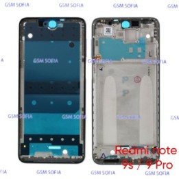 Chasis Frontal / Carcasa Delantera Para Xiaomi Redmi Note 9S / Redmi Note 9 Pro - Negro