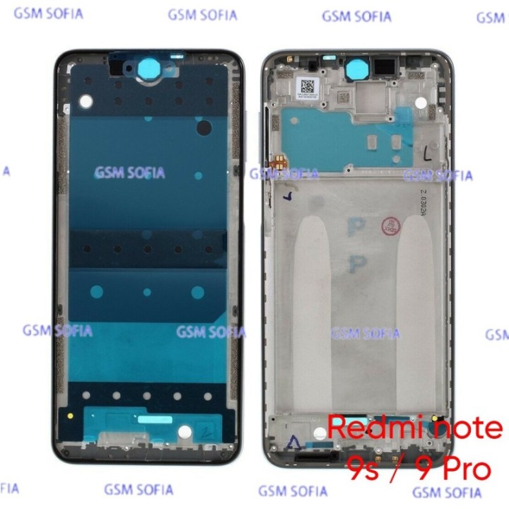 Chasis Frontal / Carcasa Delantera Para Xiaomi Redmi Note 9S / Redmi Note 9 Pro - Negro
