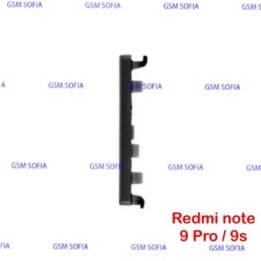 boton lateral volumen para Xiaomi Redmi Note 9s / Redmi Note 9 pro - Negro