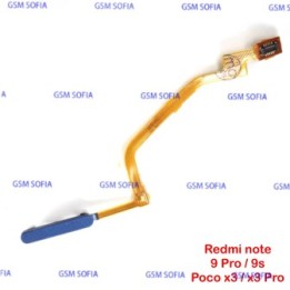 Flex Lector de Huella Para Poco X3 / Poco X3 pro / Poco X3 NFC / Redmi note 9s / Redmi note 9 Pro  -  Azul