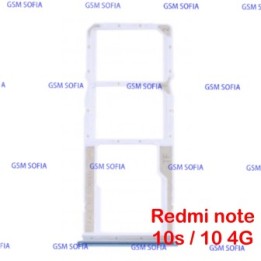 Bandeja sim + micro sd para Redmi note 10s  / Redmi note 10 4G - Azul