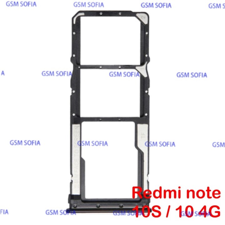 Bandeja sim + micro sd para Redmi note 10s  / Redmi note 10 4G - Negro