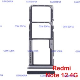 BANDEJA SIM + SD PARA XIAOMI REDMI NOTE 12 4G / 22111317I - NEGRO