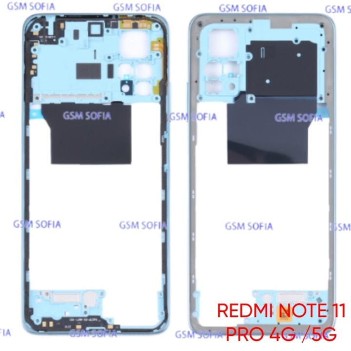 Marco Lateral Para Redmi note 11 Pro 4G / Redmi note 11 Pro 5G / Redmi Note 12 Pro 4G - Azul Claro