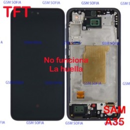 Pantalla Completa TFT（ No funciona la huella ) con marco para Samsung Galaxy A35 4G A355 / A35 5G A356 - Negro