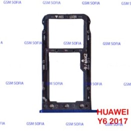 Bandeja SIM + SIM/SD Para Huawei Y6 2017 / Y6 Pro 2017 / Honor 6 Play / Nova Young - Azul