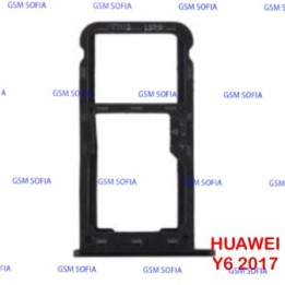 Bandeja SIM + SIM/SD Para Huawei Y6 2017 / Y6 Pro 2017 / Honor 6 Play / Nova Young - Negro