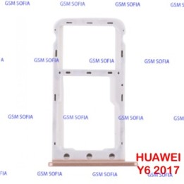 Bandeja SIM + SIM/SD Para Huawei Y6 2017 / Y6 Pro 2017 / Honor 6 Play / Nova Young - Oro