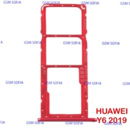 Bandeja Sim Micro SD Para Huawei Y6 2019 / Huawei Y6S - Rojo