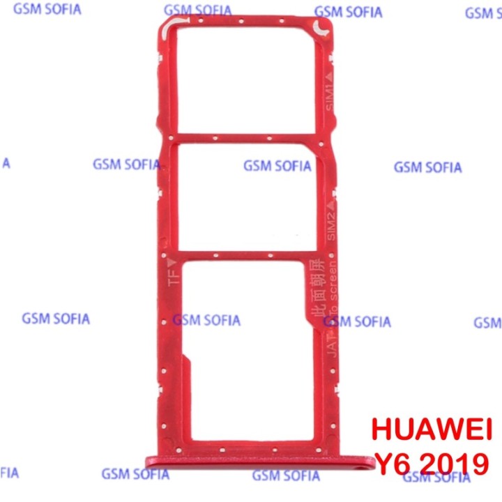 Bandeja Sim Micro SD Para Huawei Y6 2019 / Huawei Y6S - Rojo