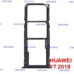 Bandeja SIM + SIM/SD Para Huawei Y7 2018 - Negro