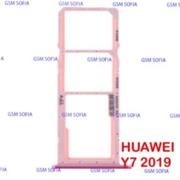 Bandeja SIM + SIM + SD Para Huawei Y7 2019 - Rosa