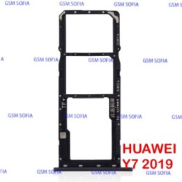 Bandeja SIM + SIM + SD Para Huawei Y7 2019 - Negro