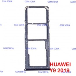 Bandeja Sim + Micro SD Para Huawei Y9 2019 / Y8S - Negro