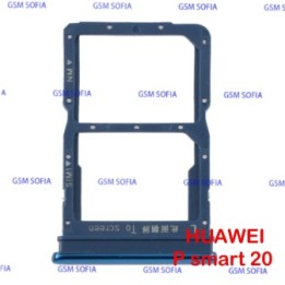 Bandeja SIM + SIM/SD Para HUAWEI P SMART 2020 / Y5P 2020 - Azul