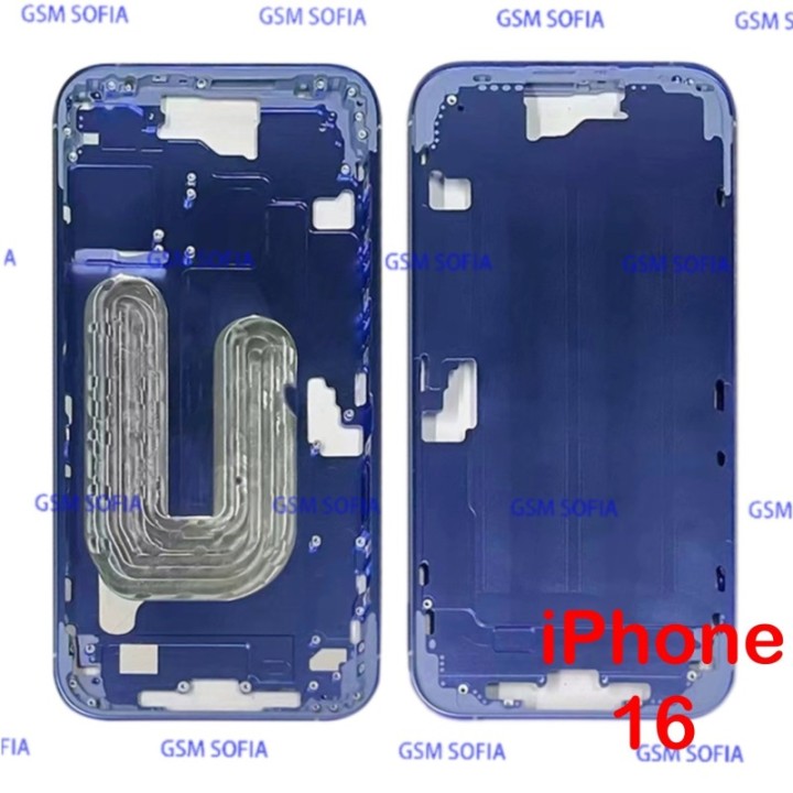 Marco Lateral / Chasis Metalica Para iPhone 16 - Azul