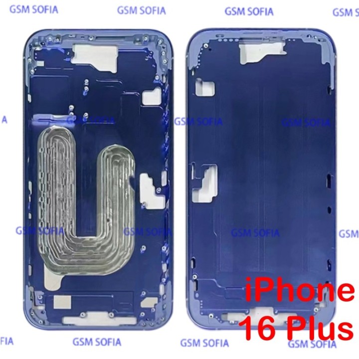 Marco Lateral / Chasis Metalica Para iPhone 16 Plus - Azul