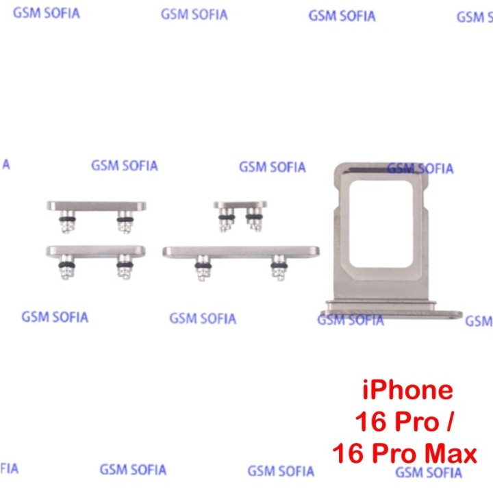 Set de botones + Bandeja Sim Para iPhone 16 Pro / iPhone 16 Pro Max - Titania